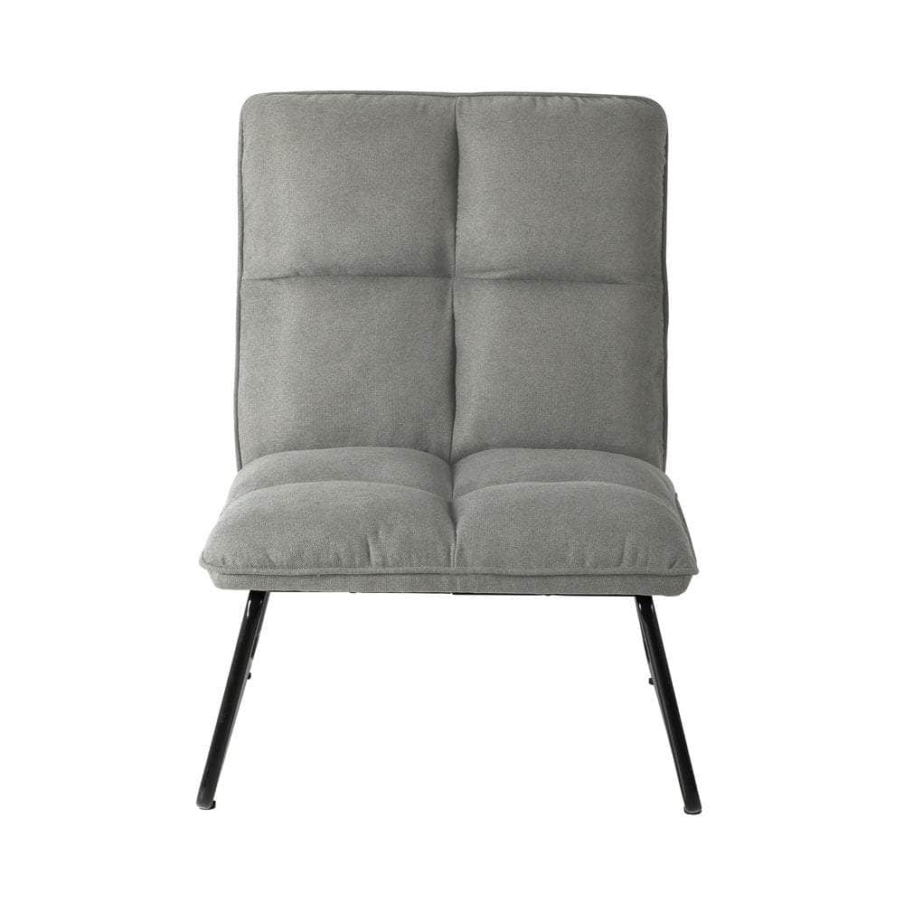 Armchair Lounge Chair Accent Chairs Linen Fabric Upholstered Dark Grey/Light Grey