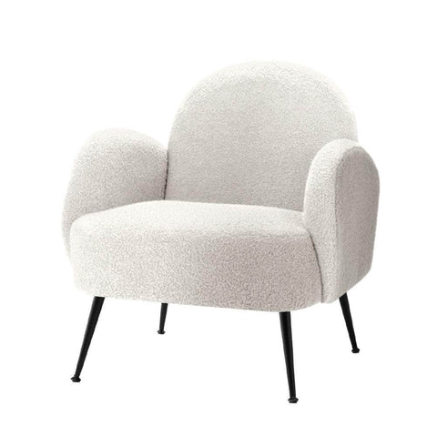 Armchair Lounge Chair Armchairs Accent Arm Chairs Sherpa Boucle White