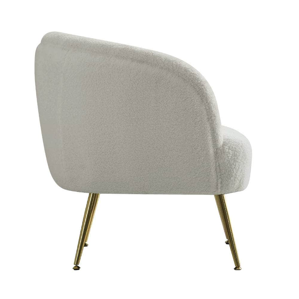 Armchair Lounge Chair Armchairs Sherpa Boucle Sofa White