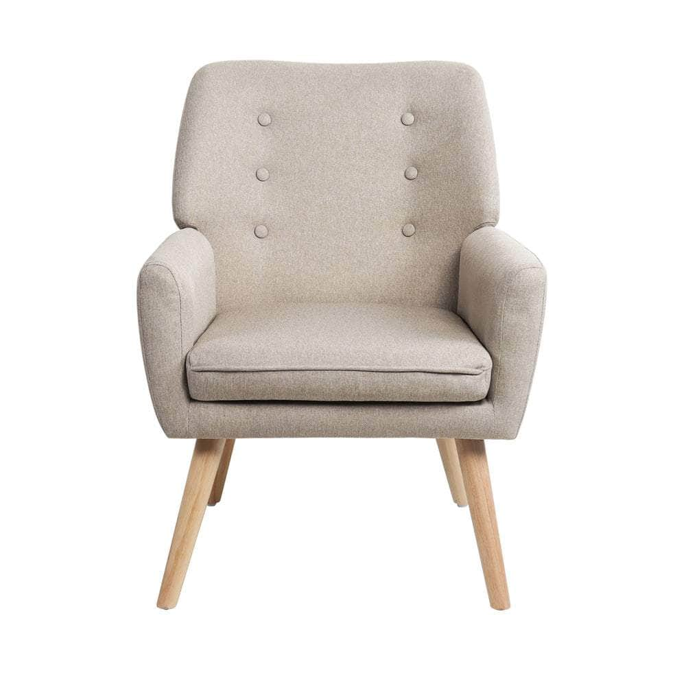 Armchair Lounge Chair Linen/Sherpa Tub Chairs Sofa Beige/Grey/White