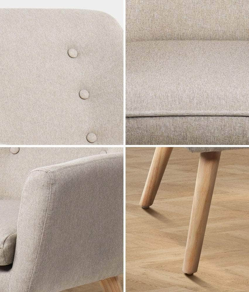 Armchair Lounge Chair Linen/Sherpa Tub Chairs Sofa Beige/Grey/White