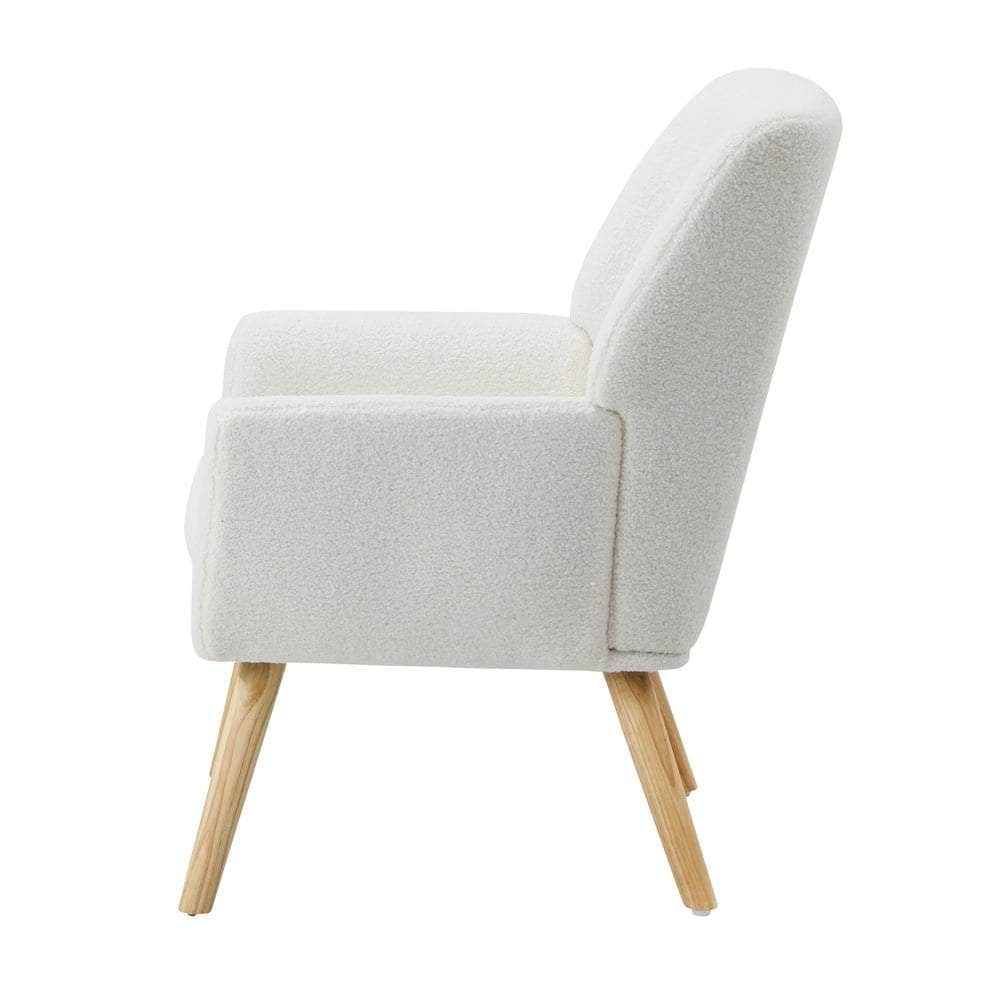 Armchair Lounge Chair Linen/Sherpa Tub Chairs Sofa Beige/Grey/White