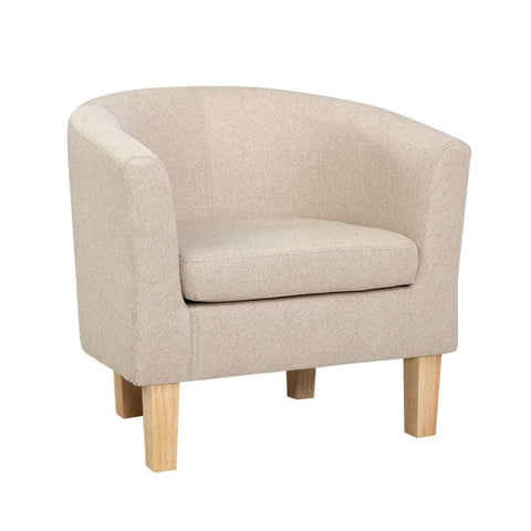 Armchair Lounge Chair Tub Accent Armchairs Fabric Sofa Chairs Beige