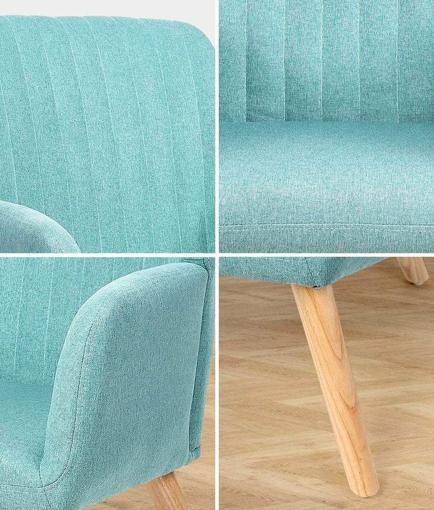 Armchair Lounge Sofa Chair Fabric Blue