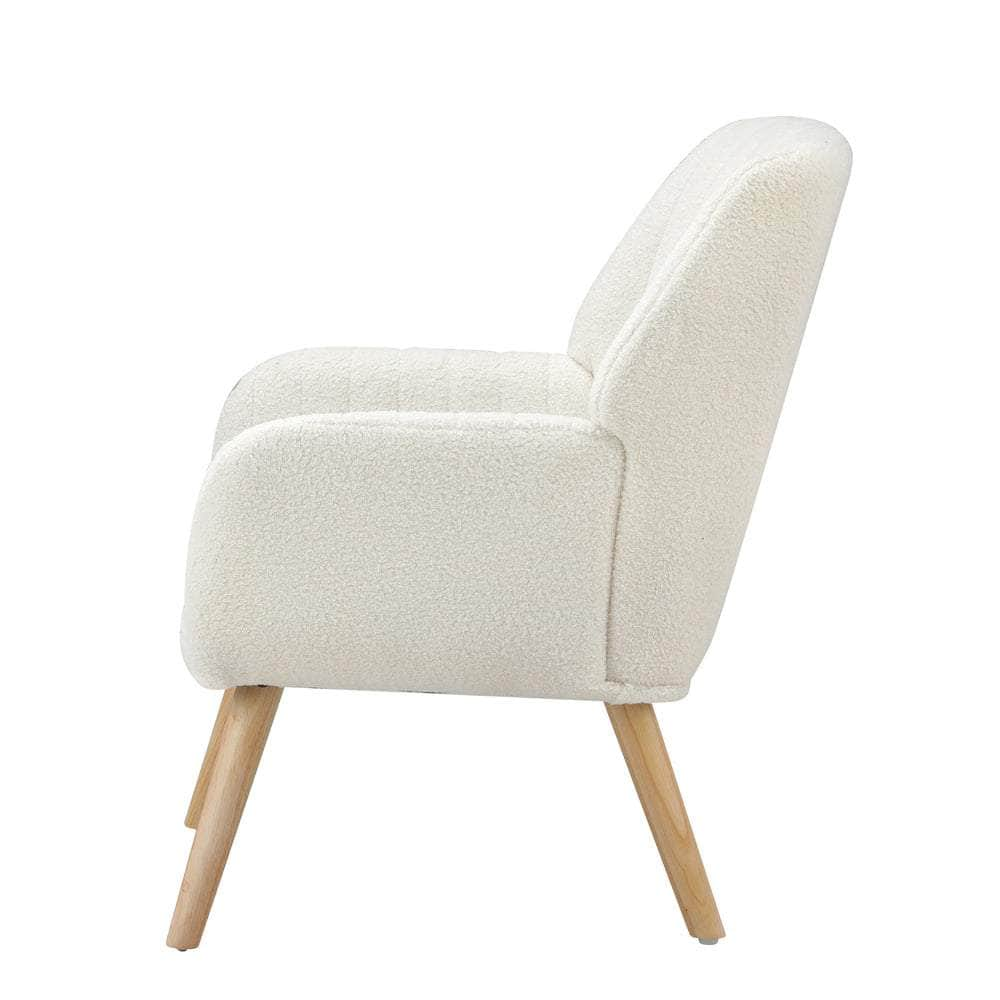 Armchair Lounge Sofa Chair Sherpa Couches White