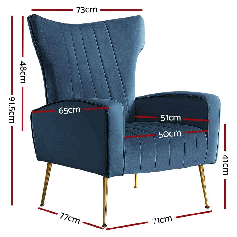 Armchair Navy Velvet Kate