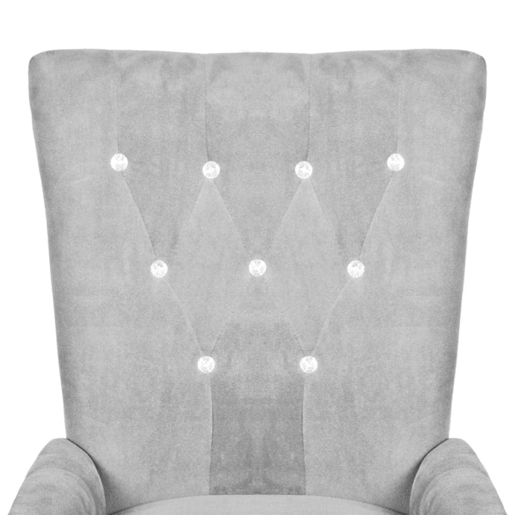 Armchair Silver Velvet