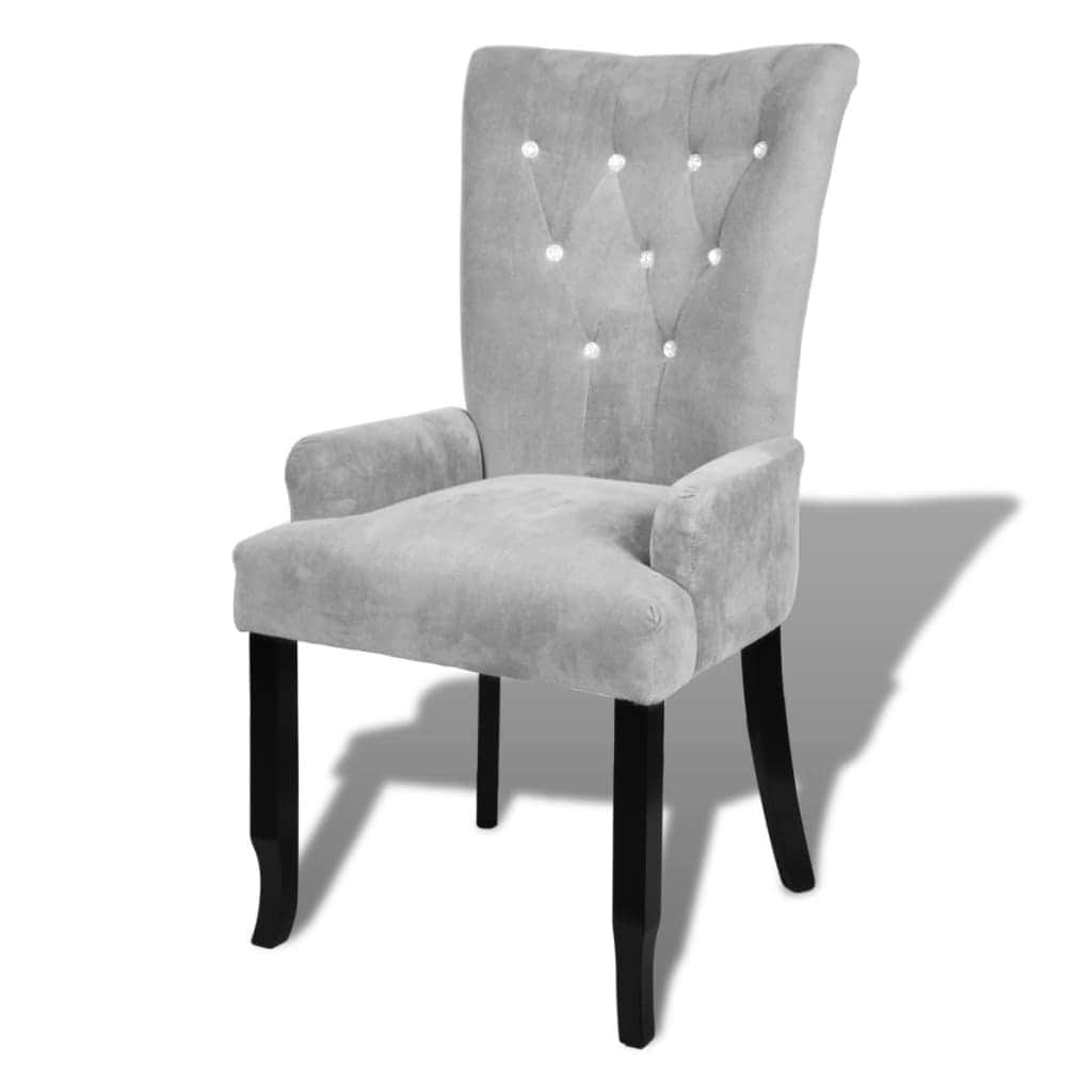 Armchair Silver Velvet