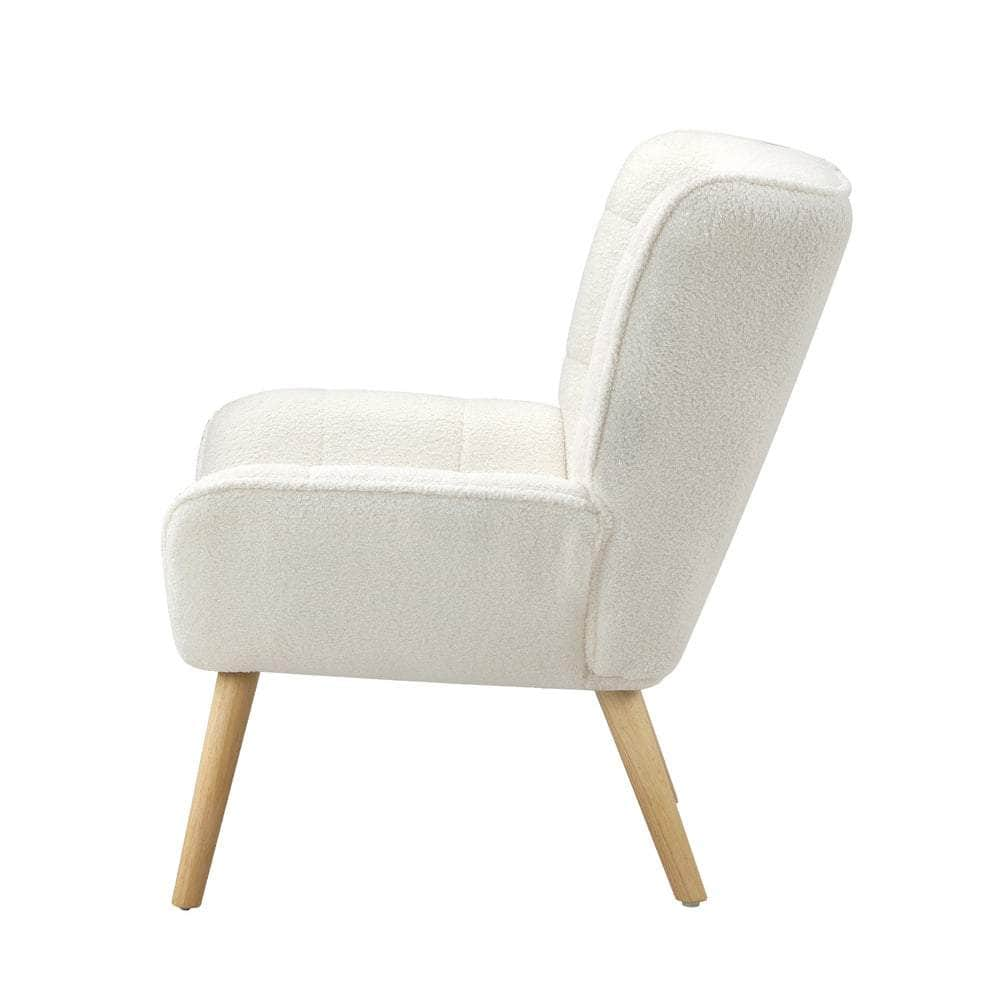 Armchair Sofa Lounge Fabric/Sherpa Upholstered Tub