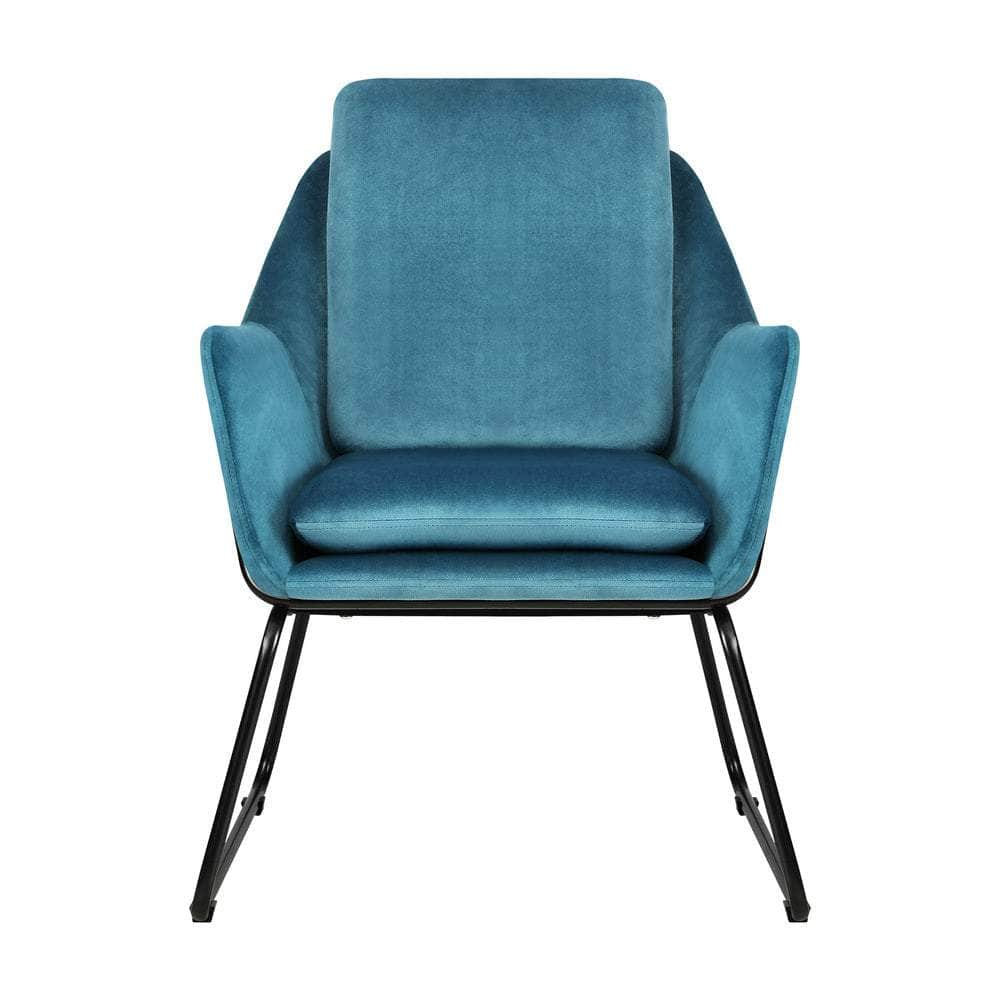 Armchair Velvet Accent Chairs Tub Chair Sofa Lounge Upholstered Blue/Grey