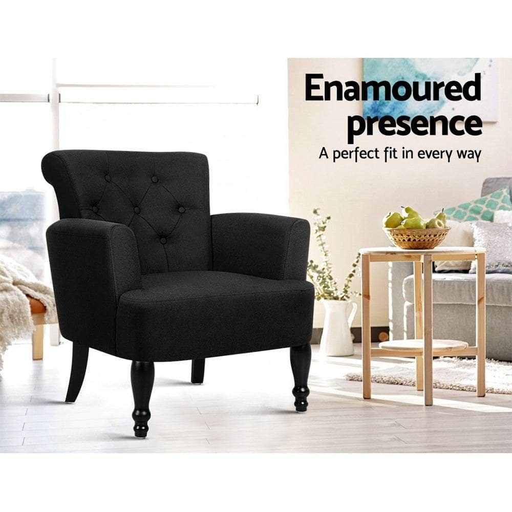 Armchair Wingback Charcoal Lothair