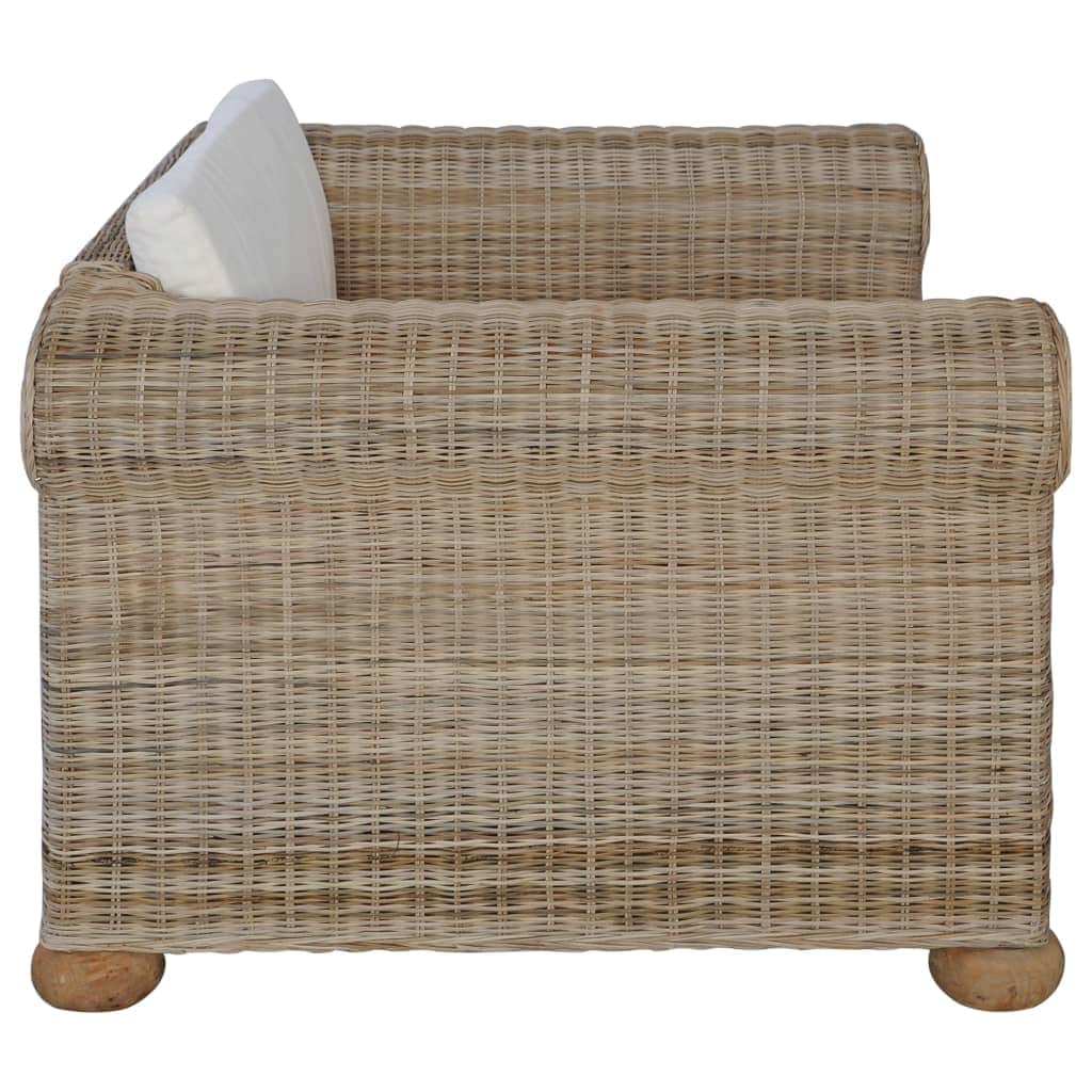 Armchair with Cushions Natural Rattan