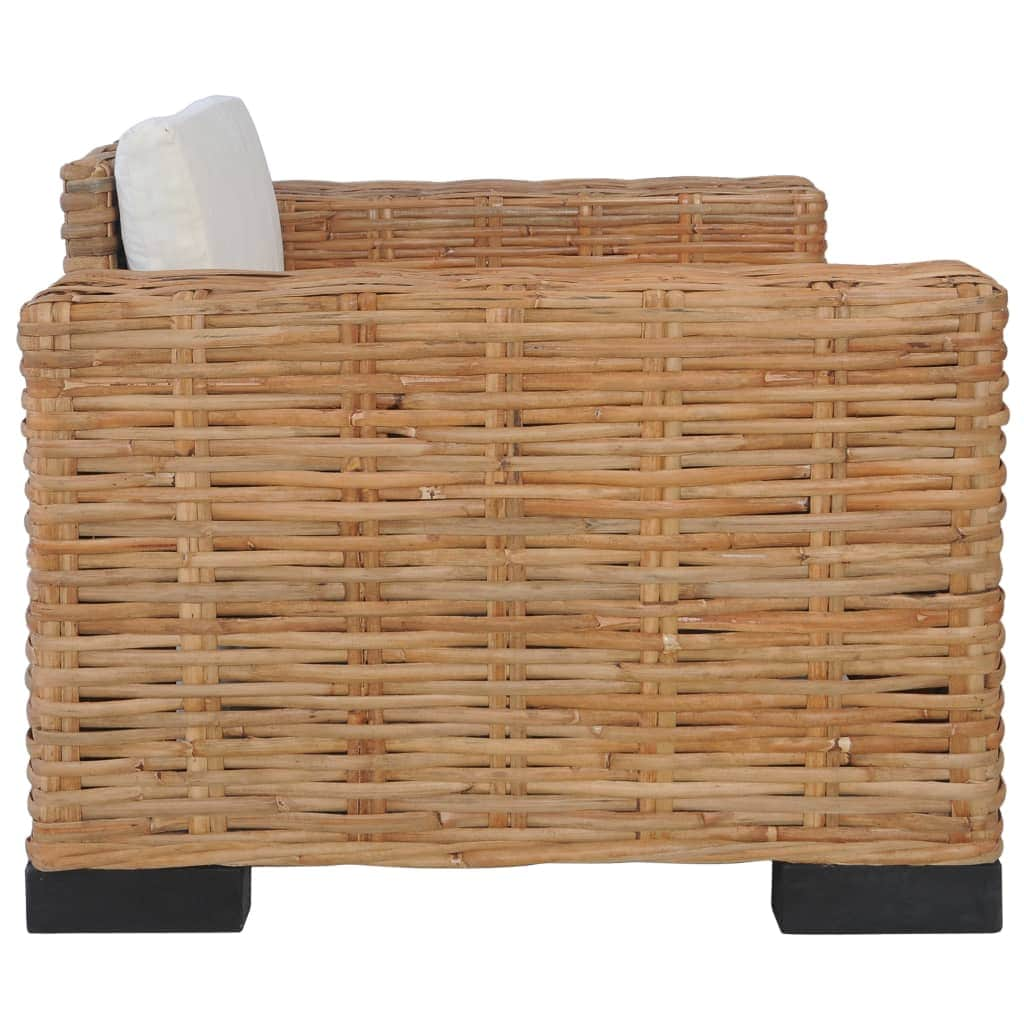 Armchair with Cushions Natural Rattan