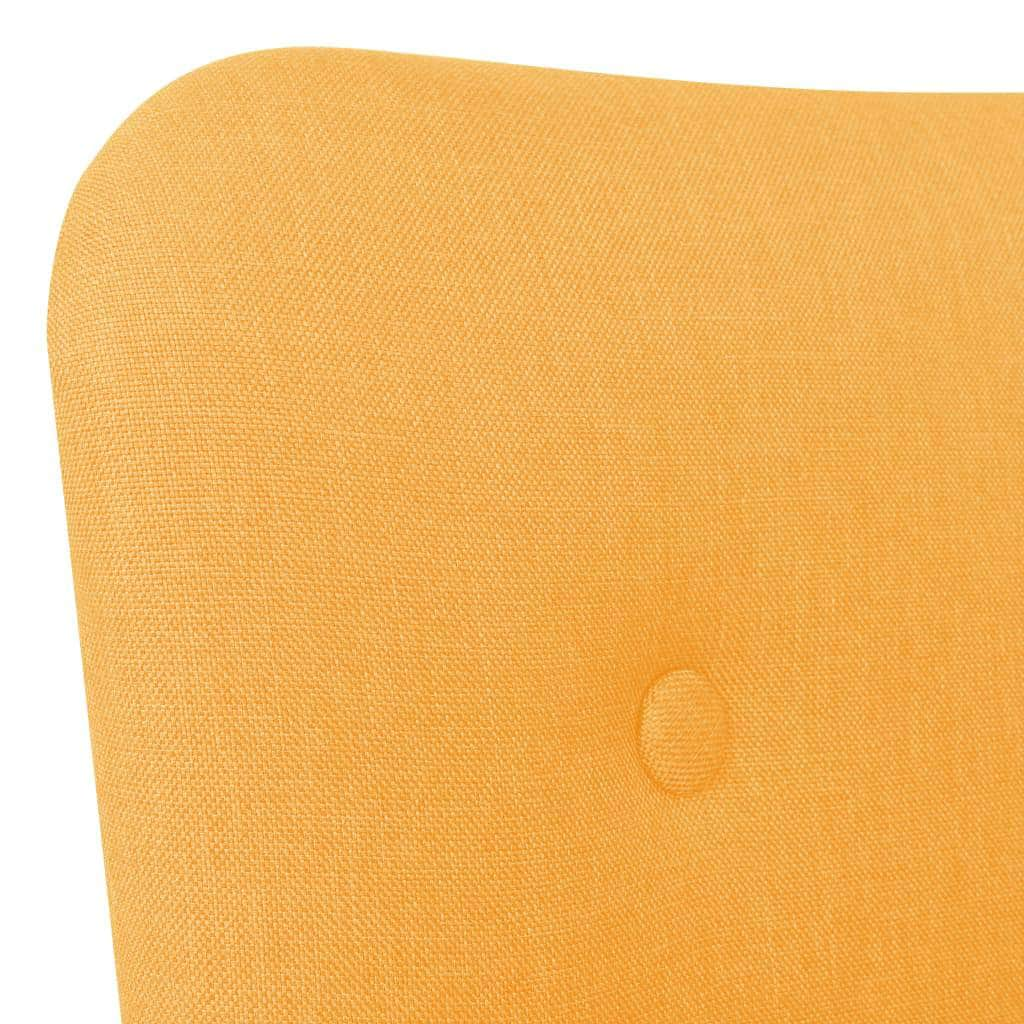 Armchair with Footstool Yellow Fabric