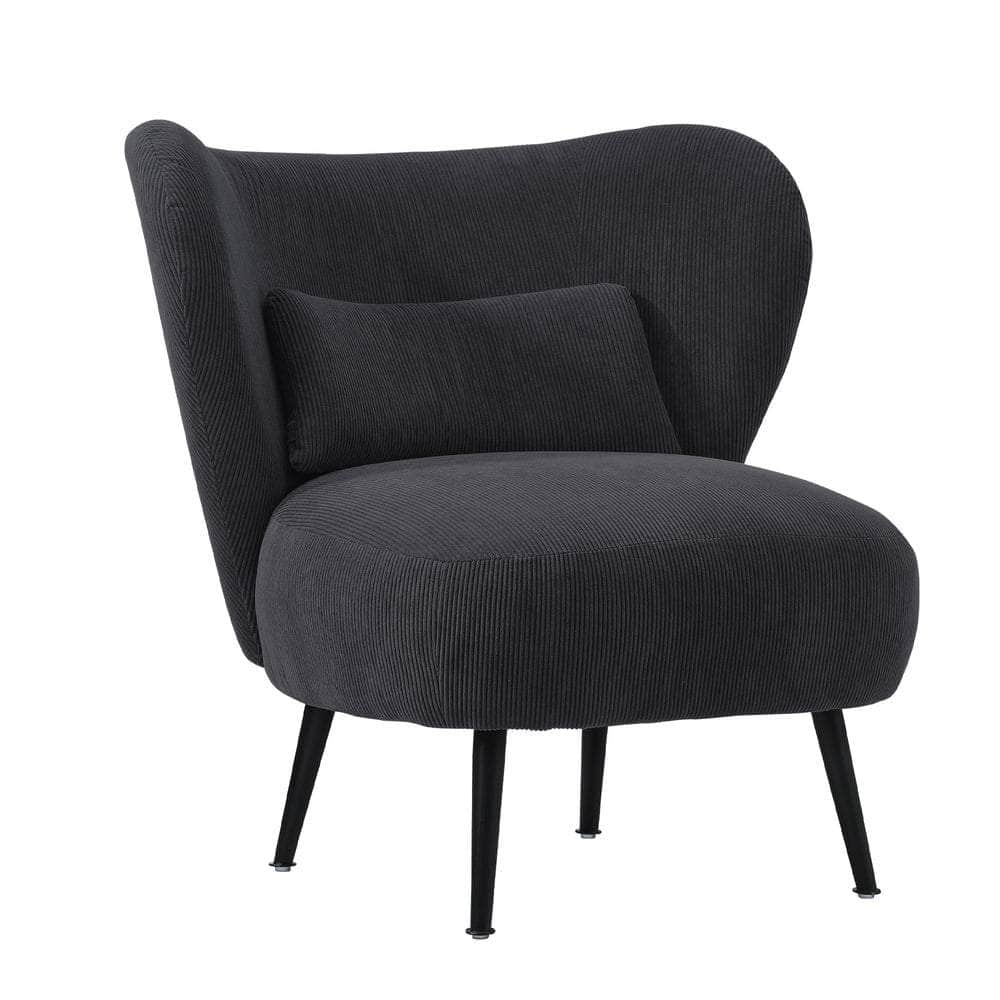 Armchair with Lumbar Pillow Wingback Velvet/Boucle