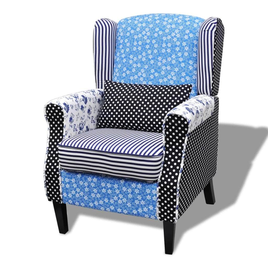 Armchair with Patchwork Design Fabric