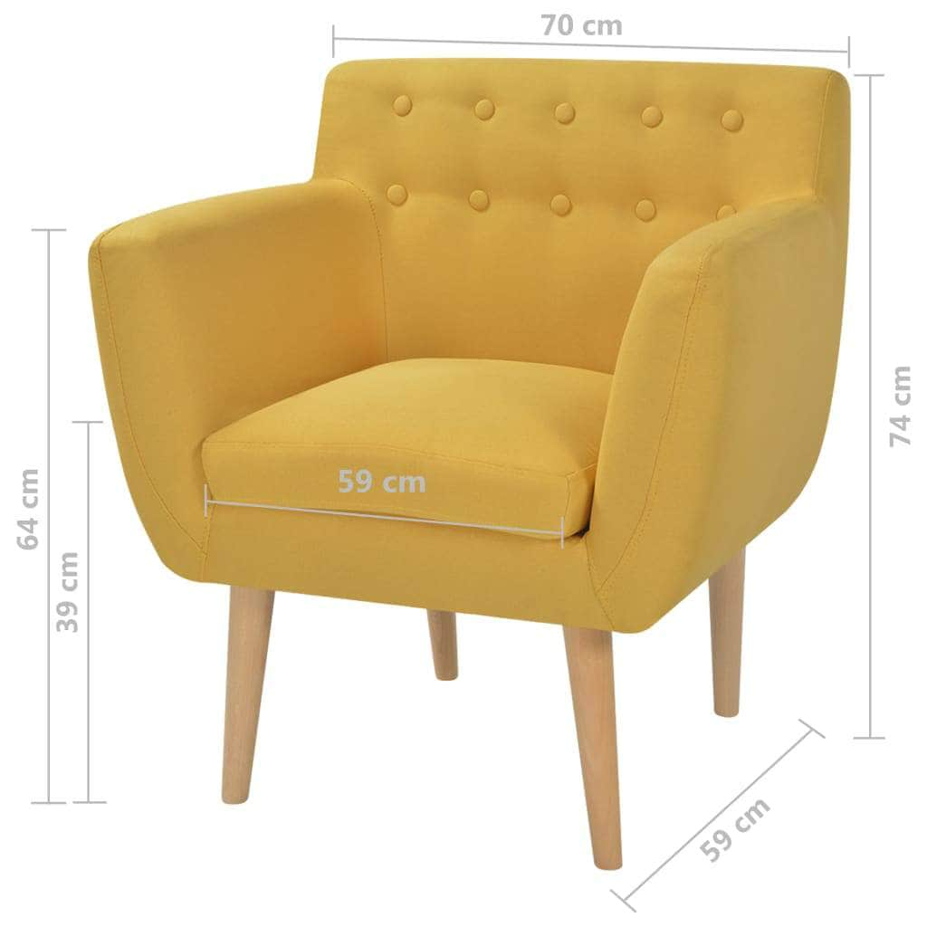 Armchair Yellow Fabric