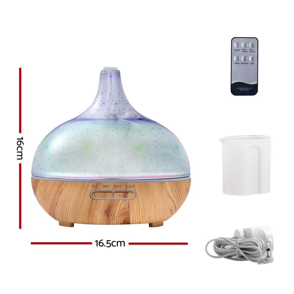 Aroma Diffuser Aromatherapy 3D Glass 400Ml