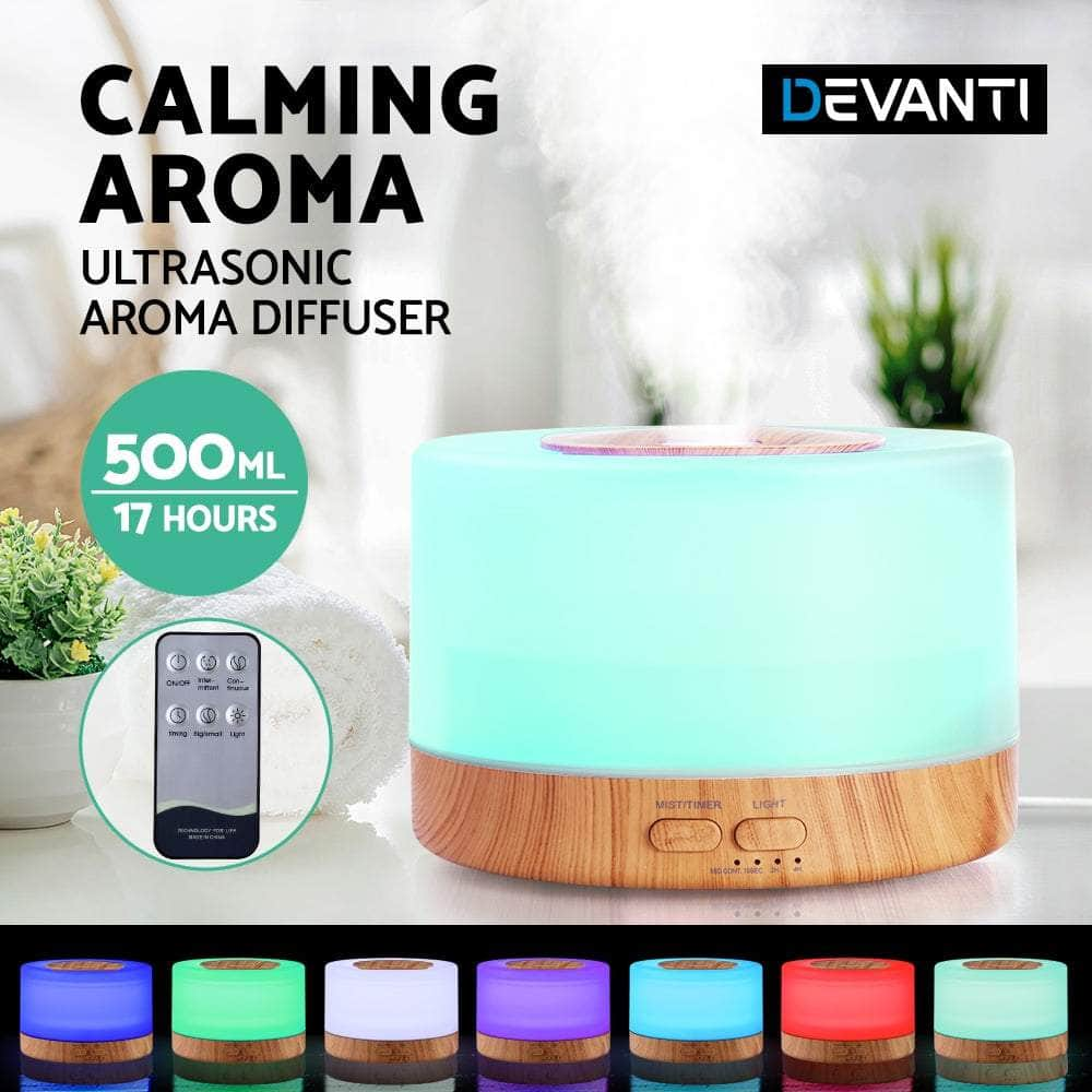 Aroma Diffuser Aromatherapy Light Wood 500Ml