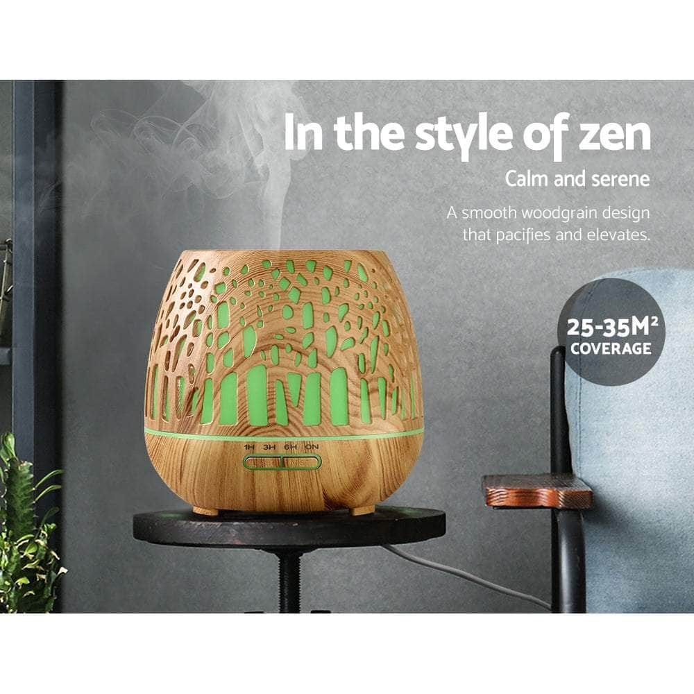 Aroma Diffuser Aromatherapy Wood Grain 400Ml