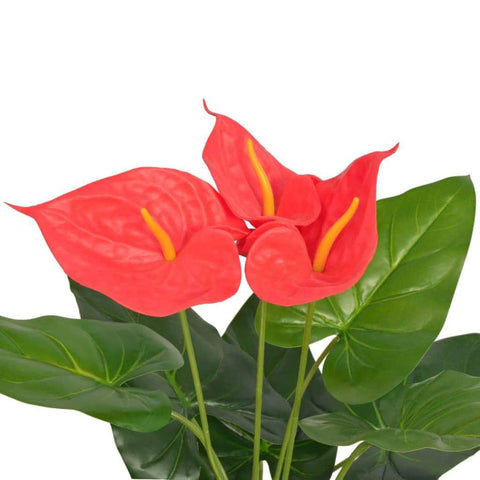 Artificial Anthurium Plant with Pot 45 cm Red and Yellow