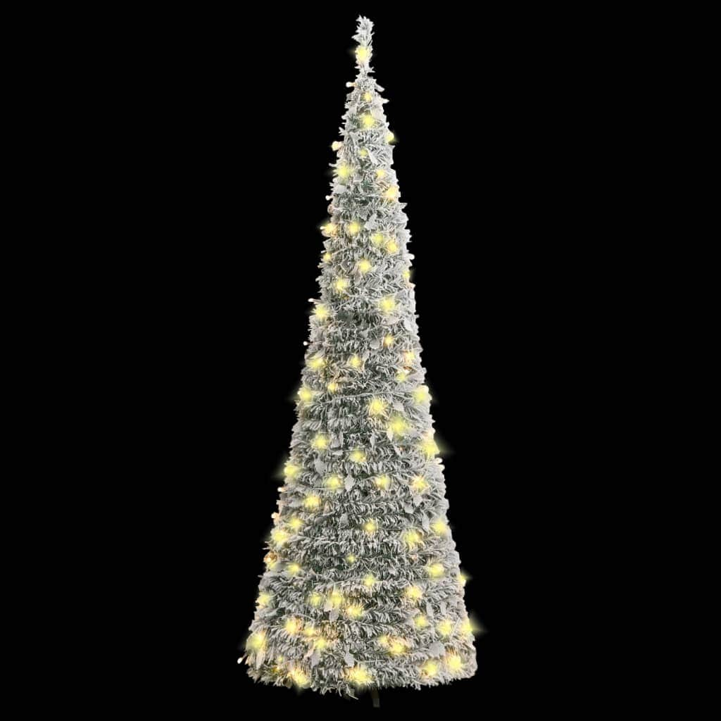 Artificial Christmas Tree Pop-up Flocked Snow 100 LEDs