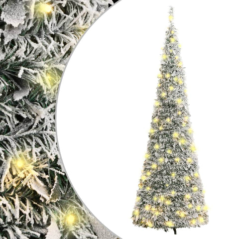 Artificial Christmas Tree Pop-up Flocked Snow 150 LEDs