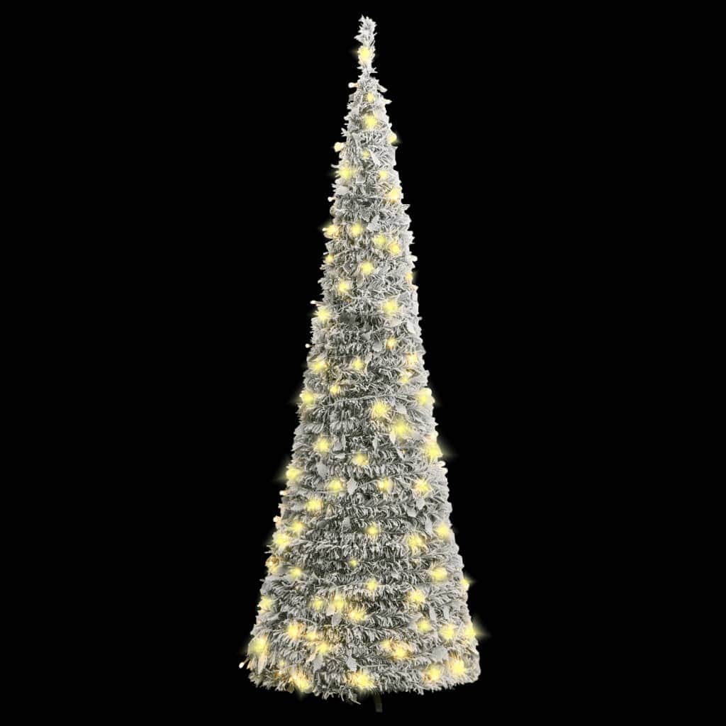 Artificial Christmas Tree Pop-up Flocked Snow 200 LEDs