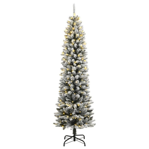 Artificial Christmas Tree with 300 LEDs and Flocked Snow