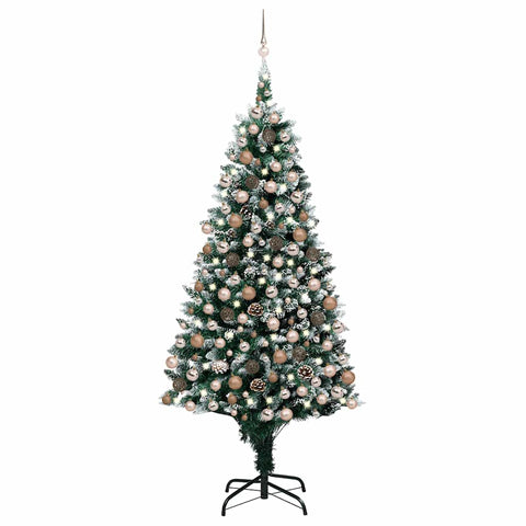 Artificial Christmas Tree with LED & Ball Set&Pine Cones 240 cm