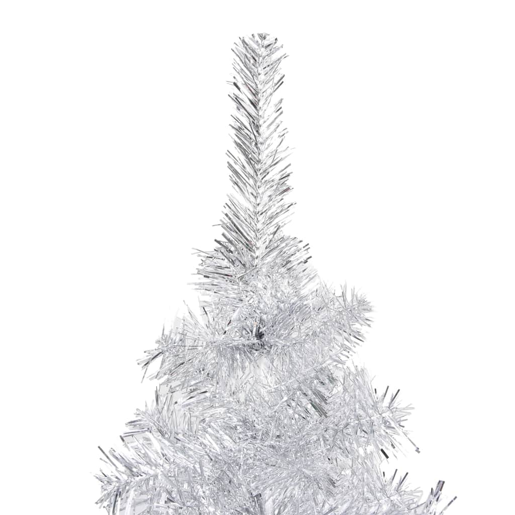 Artificial Christmas Tree with LEDs& Ball Set 180 cm Silver PET