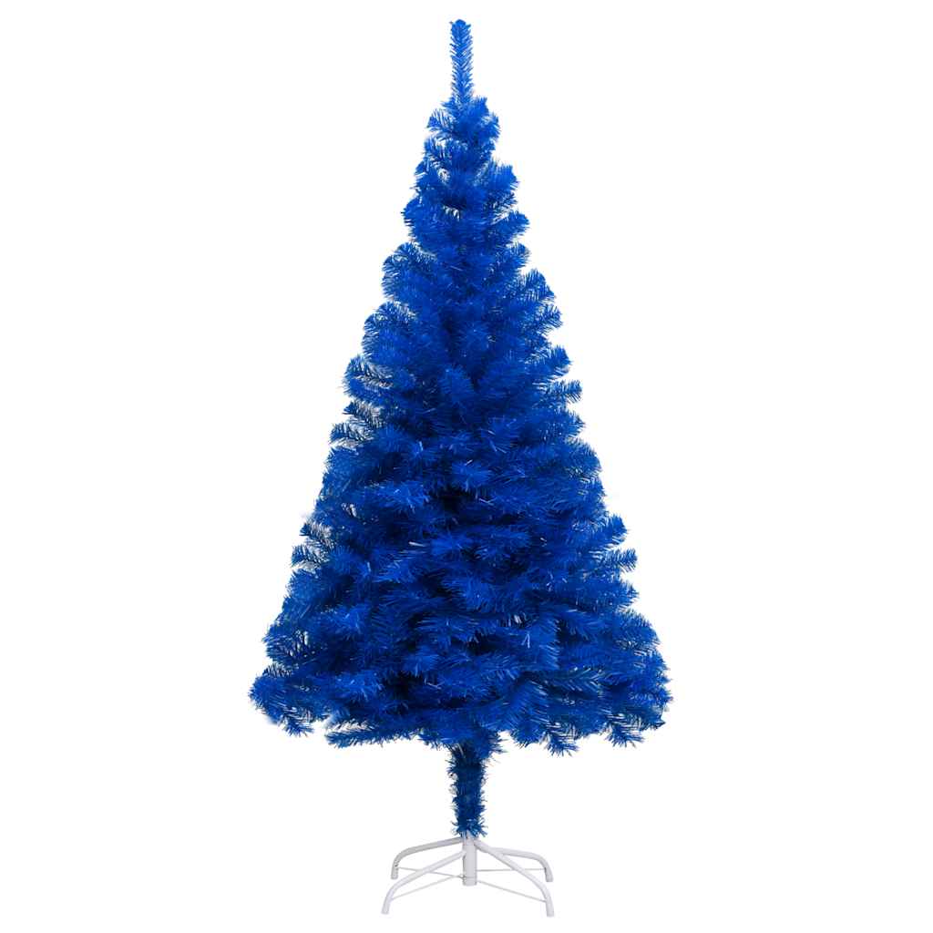 Artificial Christmas Tree with LEDs& Ball Set Blue 150 cm PVC