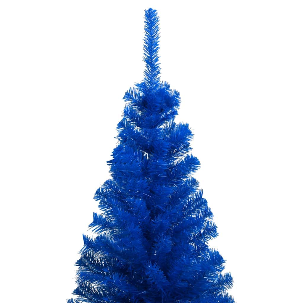 Artificial Christmas Tree with LEDs& Ball Set Blue 150 cm PVC