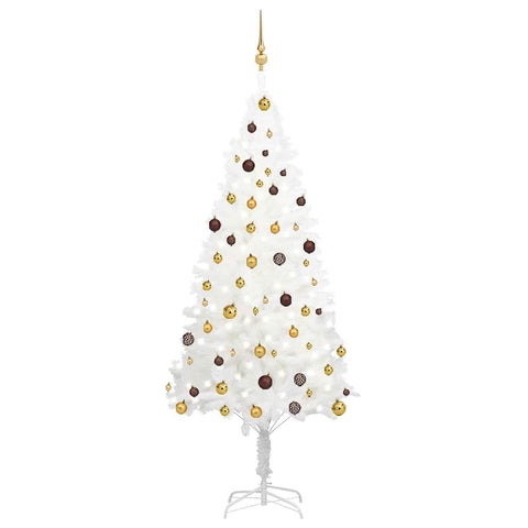 Artificial Christmas Tree with LEDs & Ball Set White