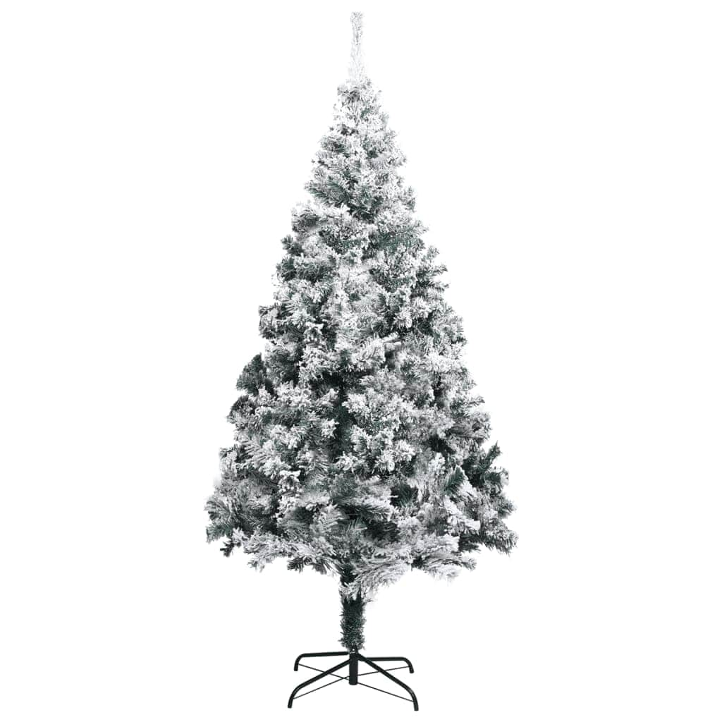 Artificial Christmas Tree with LEDs&Flocked Snow Green 400cm PVC