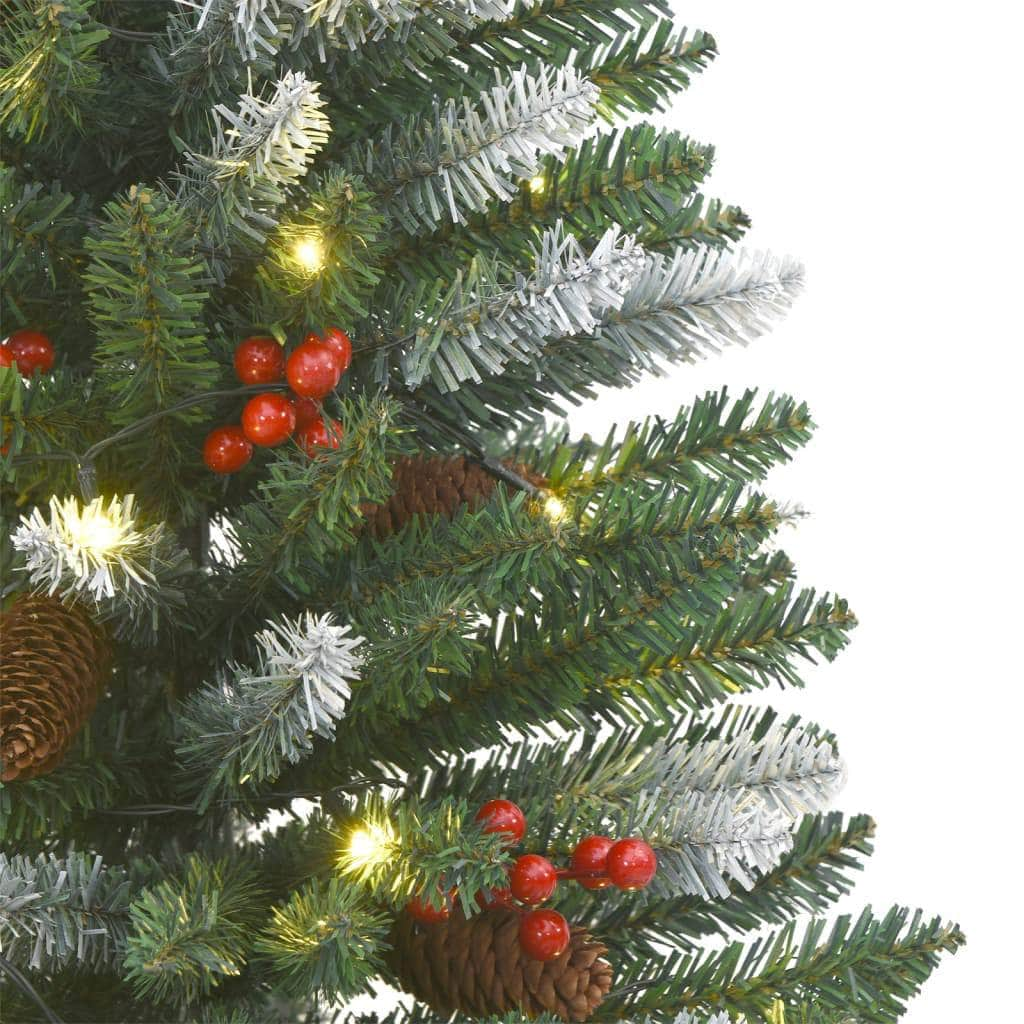 Artificial Christmas Trees 2 pcs 100 LEDs Green and White