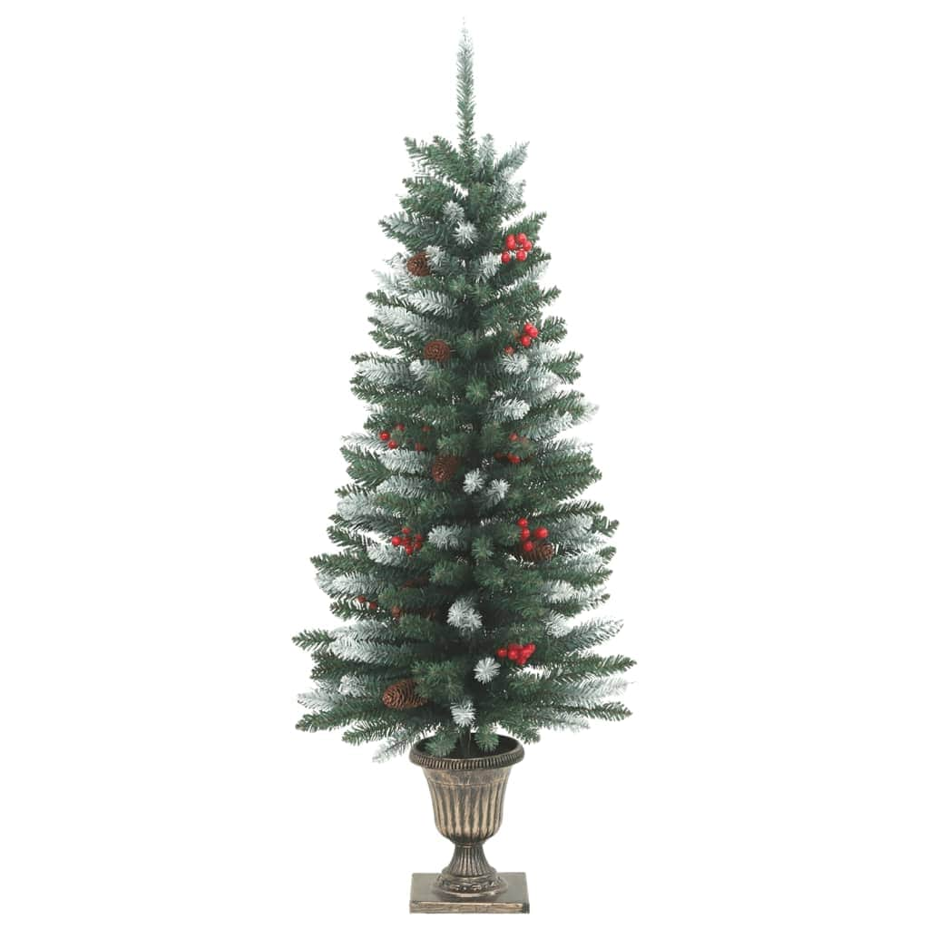 Artificial Christmas Trees 2 pcs 100 LEDs Green and White