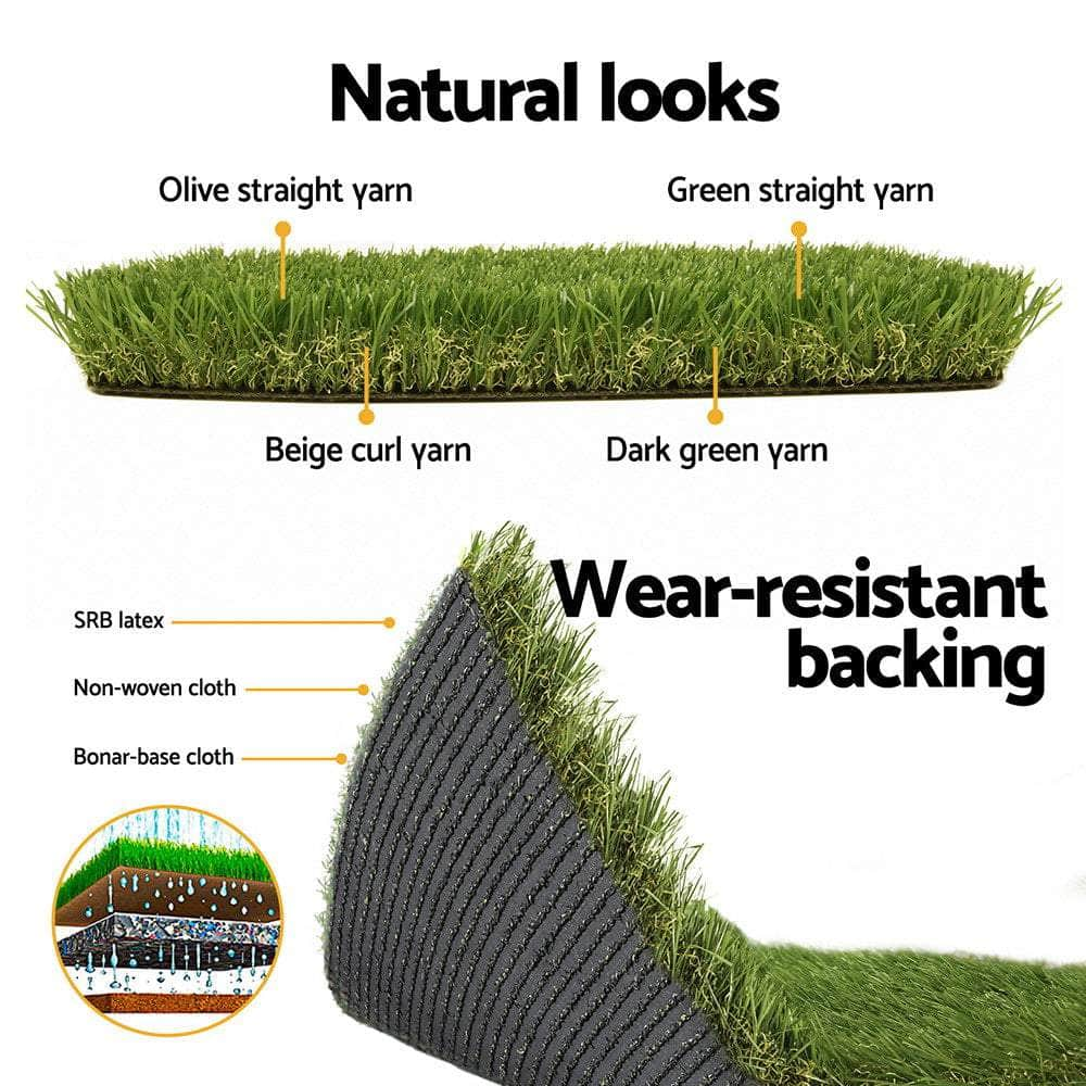 Artificial Grass Synthetic Fake Lawn Turf Plastic Plant 4-coloured