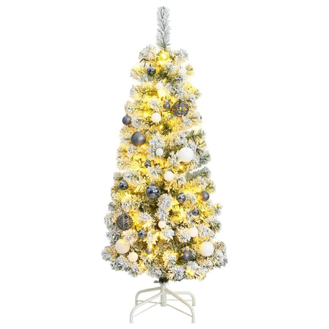 Artificial Hinged Christmas Tree, Ball Set 150/120 cm