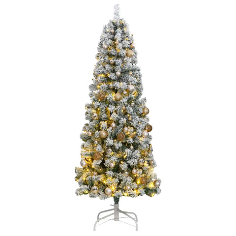 Artificial Hinged Christmas Tree with 300 LEDs- Ball Set 180 cm