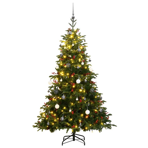 Artificial Hinged Christmas Tree with 300 LEDs , Ball Set 180 cm