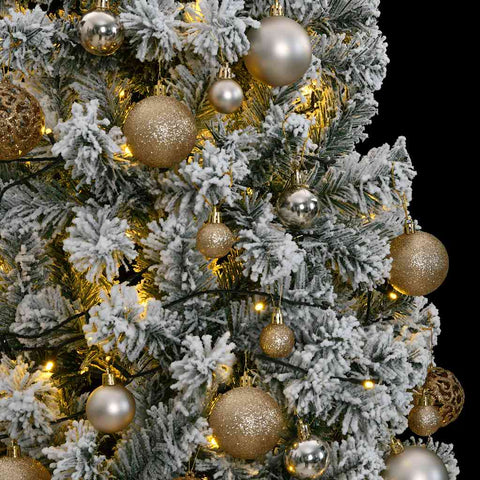 Artificial Hinged Christmas Tree with 300 LEDs , Ball Set 210 cm