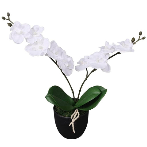 Artificial Orchid Plant with Pot 30 cm White