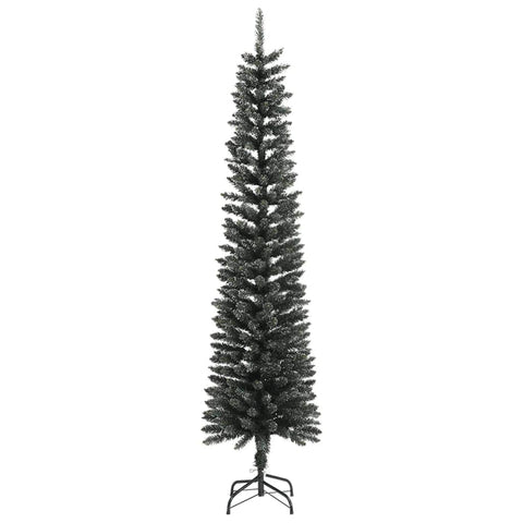 Artificial Slim Christmas Tree with Stand Green 240 cm PVC