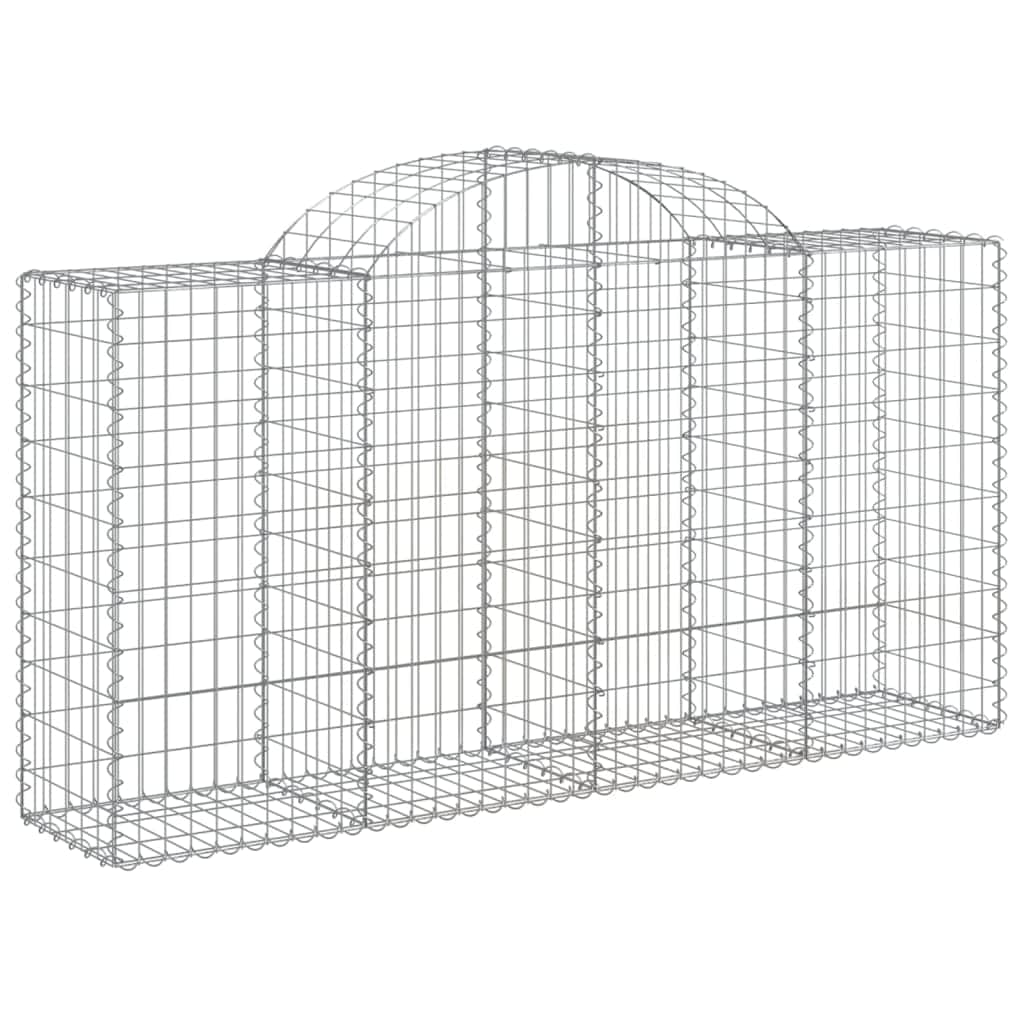 Artisanal Ambience: Set of Galvanized Iron Arched Gabion Baskets