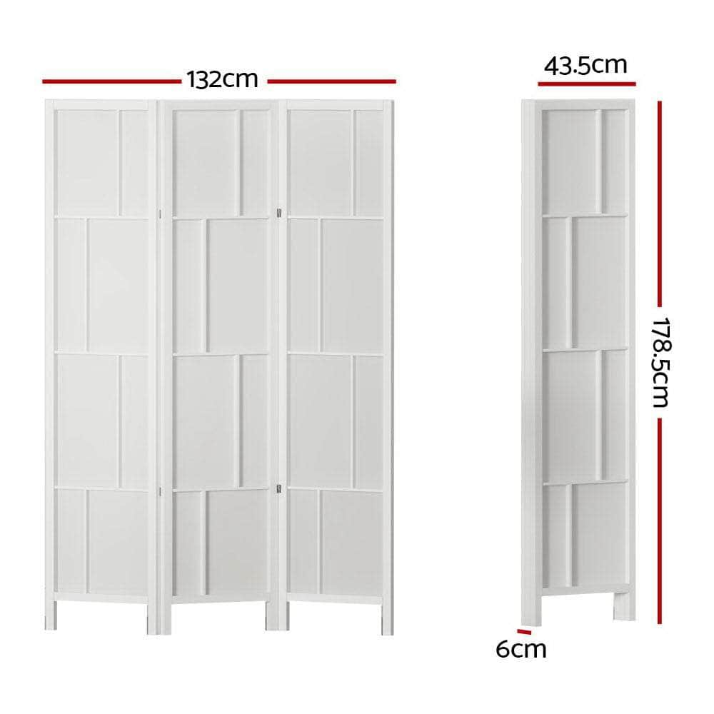 Ashton Room Divider Screen Privacy Wood Dividers Stand 3 Panel White