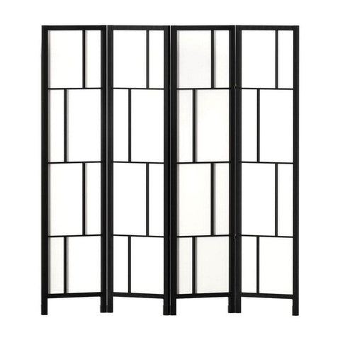 Ashton Room Divider Screen Privacy Wood Dividers Stand 4 Panel Black