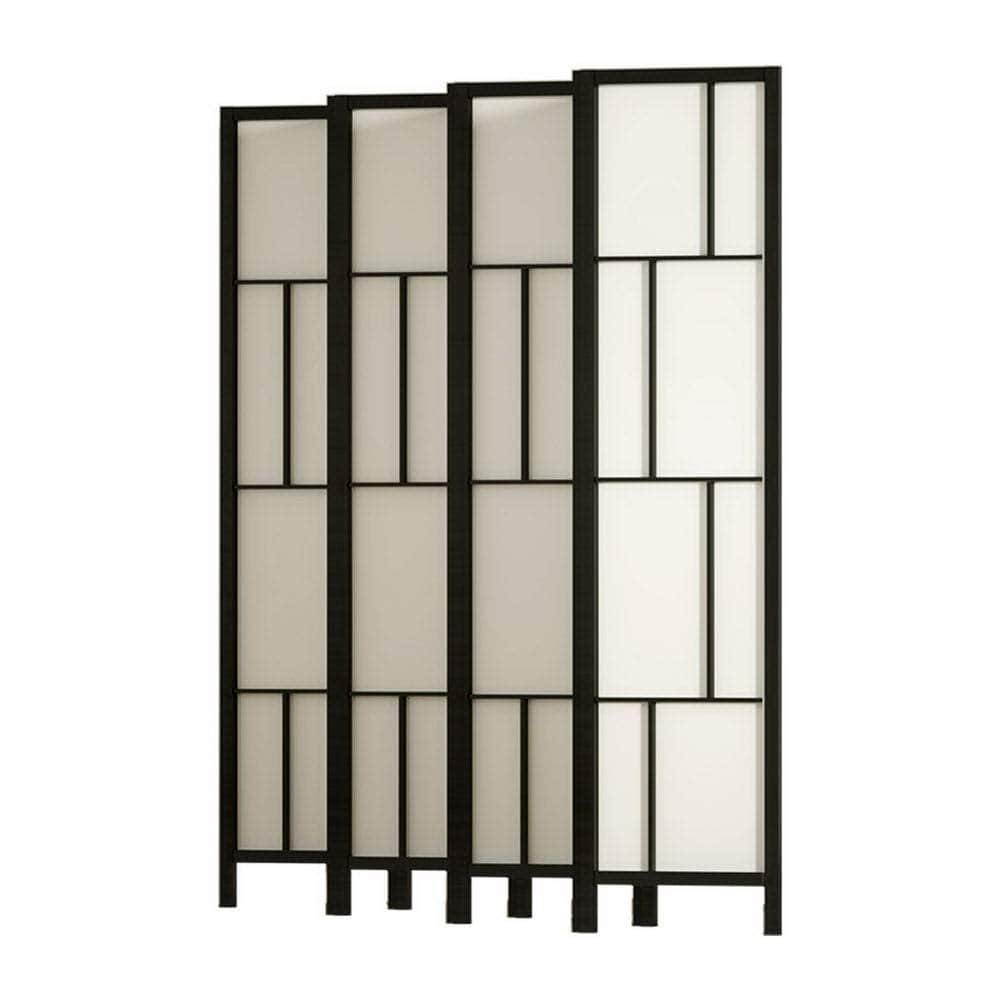 Ashton Room Divider Screen Privacy Wood Dividers Stand 8 Panel Black