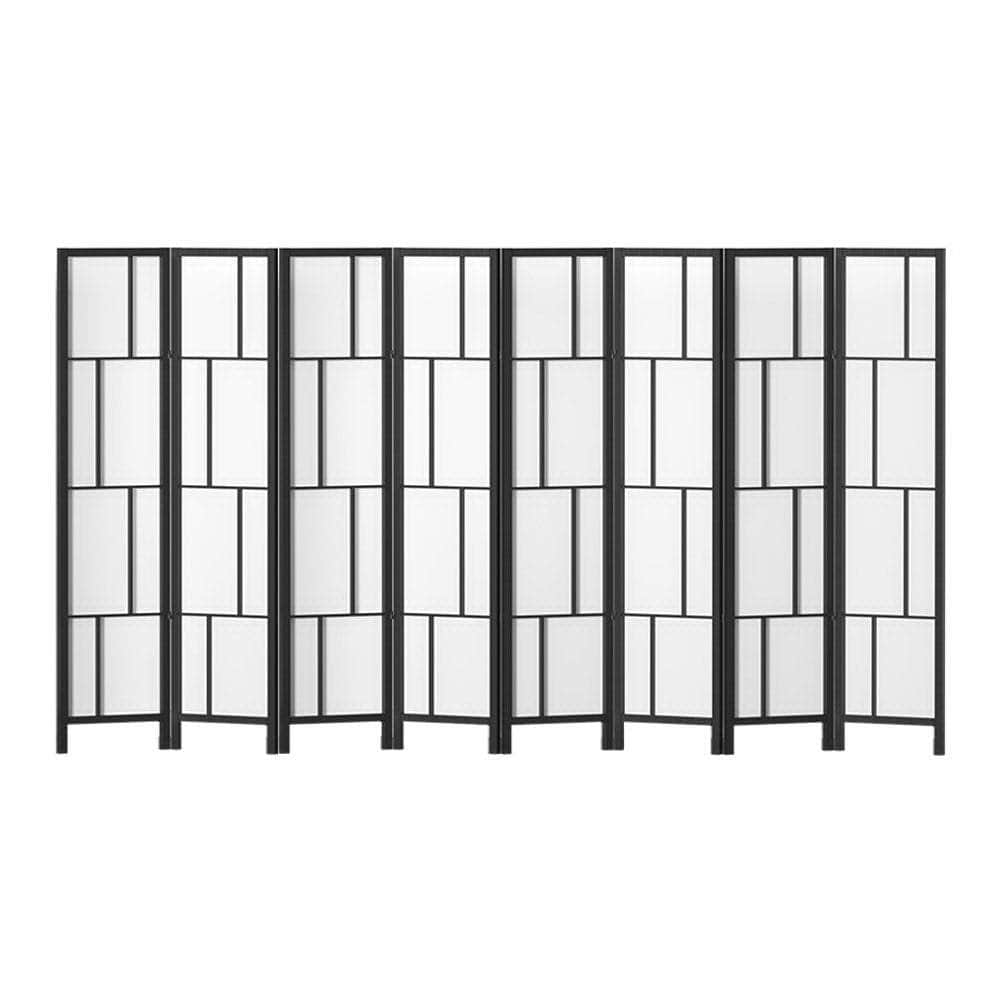 Ashton Room Divider Screen Privacy Wood Dividers Stand 8 Panel Black