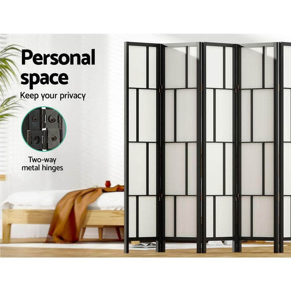 Ashton Room Divider Screen Privacy Wood Dividers Stand 8 Panel Black